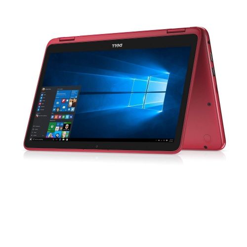 델 Dell 11.6 HD LED Anti-Glare Touchscreen 2 in 1 Laptop Computer, AMD A6-9220e up to 2.4GHz, 4GB DDR4, 32GB eMMC + 128GB SD, WiFi, HDMI, Bluetooth, USB 3.1, McAfee LiveSafe, Red, Win