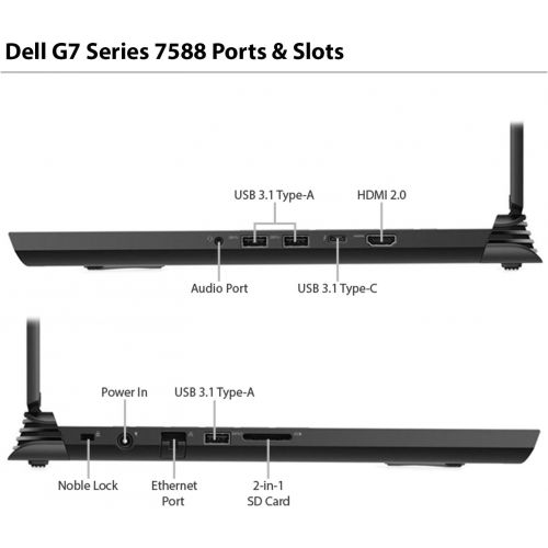 델 Dell G7 Series 7588 15.6 Full HD Gaming Laptop - 8th Gen. Intel Core i7-8750H Processor up to 4.10 GHz, 16GB RAM, 256GB SSD, 6GB Nvidia GeForce GTX 1060 with Max-Q Design, Windows