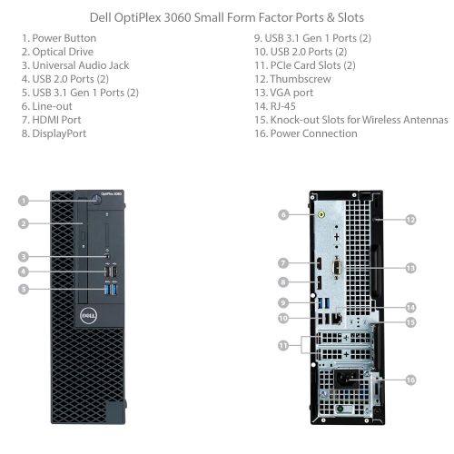 델 Dell Optiplex 3060 SFF Desktop - 8th Gen Intel Core i7-8700 6-Core Processor up to 4.60 GHz, 8GB DDR4 Memory, 2TB SSD + 500GB 7200 RPM SATA HDD, Intel UHD Graphics 630, DVD Burner,