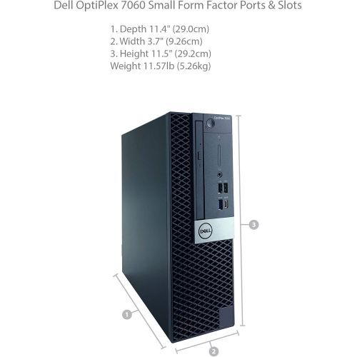 델 Dell Optiplex 7060 SFF Desktop - 8th Gen Intel Core i7-8700 6-Core Processor up to 4.60 GHz, 32GB DDR4 Memory, 128GB SSD + 500GB SATA Hard Drive, Intel UHD Graphics 630, DVD Burner