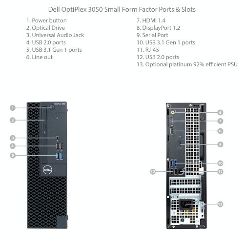 델 Dell Optiplex 3050 SFF Desktop - 7th Gen Intel Core i5-7500 Quad-Core Processor up to 3.8 GHz, 8GB DDR4 Memory, 500GB SATA Hard Drive, Intel HD Graphics 630, DVD Burner, Windows 10