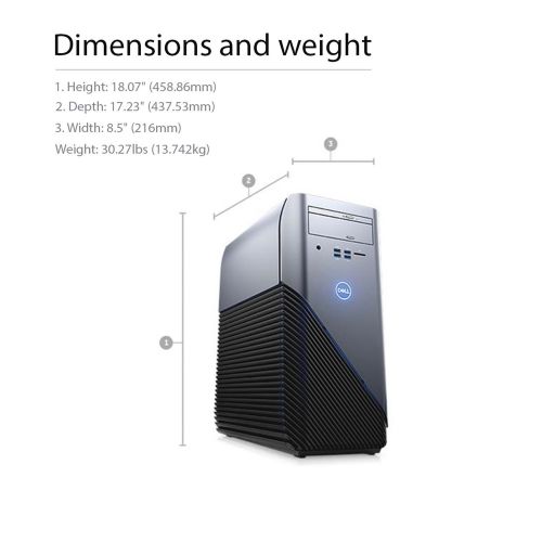 델 2018 Newest Flagship Dell Inspiron 5675 Premium Gaming VR Ready Desktop Computer (AMD Quad-Core Ryzen 5 1400 up to 3.4 GHz, 8GB DDR4 RAM, 128GB SSD + 1TB HDD, AMD Radeon RX 570 4GB