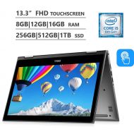 2019 Dell Inspiron 5000 Premium 13.3 2-in-1 Touchscreen Laptop, Intel Core i7-8550U up to 4.0GHz, 8GB|12GB|16GB|32GB RAM, 256 GB|512GB|1TB SSD, Backlit Keyboard, Waves MaxxAudio Pr