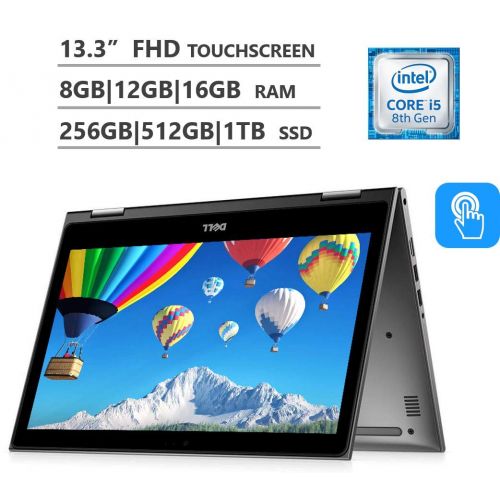 델 2019 Dell Inspiron 5000 Premium 13.3 2-in-1 Touchscreen Laptop, Intel Core i7-8550U up to 4.0GHz, 8GB|12GB|16GB|32GB RAM, 256 GB|512GB|1TB SSD, Backlit Keyboard, Waves MaxxAudio Pr