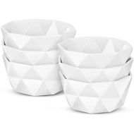 [아마존베스트]Delling Geometric 8 Oz Porcelain Ramekins/Dessert Bowls,Durable Creme Brulee Dishes Ramekin for Baking, Dessert, Ice Cream, Snack, Souffle - Ramekins Oven Safe -White Ceramic Small