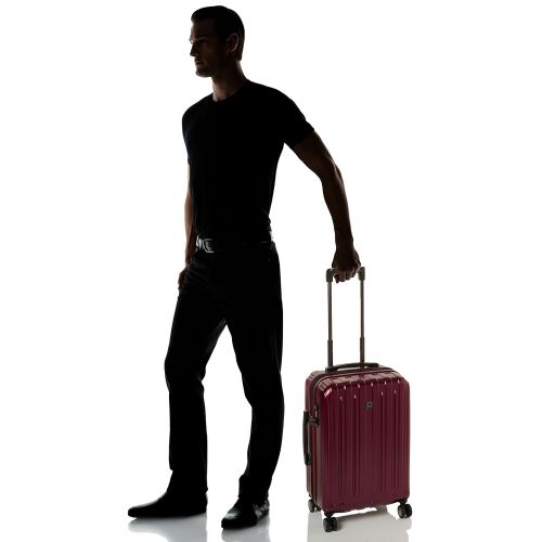  DELSEY Paris Luggage Helium Titanium 21 Carry-On Expandable Spinner Trolley, Black Cherry Red