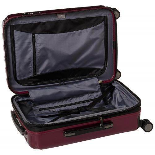  DELSEY Paris Luggage Helium Titanium 21 Carry-On Expandable Spinner Trolley, Black Cherry Red