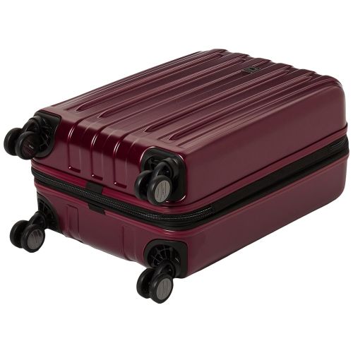  DELSEY Paris Luggage Helium Titanium 21 Carry-On Expandable Spinner Trolley, Black Cherry Red