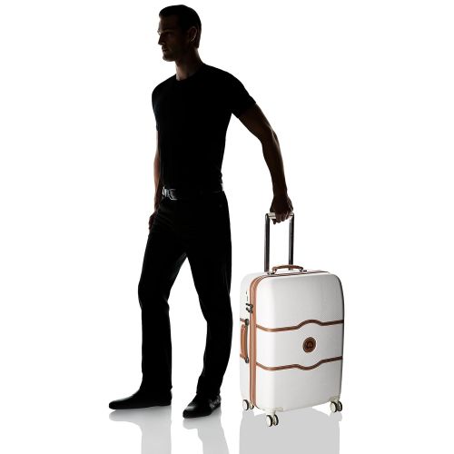  DELSEY Paris Luggage Chatelet Hard+ Medium Checked Spinner Suitcase Hardside with Lock, Champagne