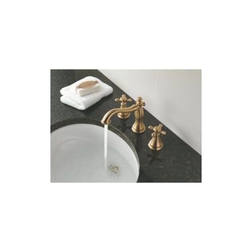  Delta Faucet Cassidy Widespread Bathroom Faucet Chrome, Bathroom Faucet 3 Hole, Bathroom Sink Faucet, Metal Drain Assembly, Chrome 3597LF-MPU