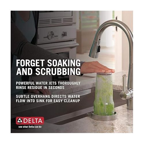  Delta Faucet Metal Glass Rinser for Kitchen Sinks, Kitchen Sink Accessories, Bar Glass Rinser, Champagne Bronze GR250-CZ