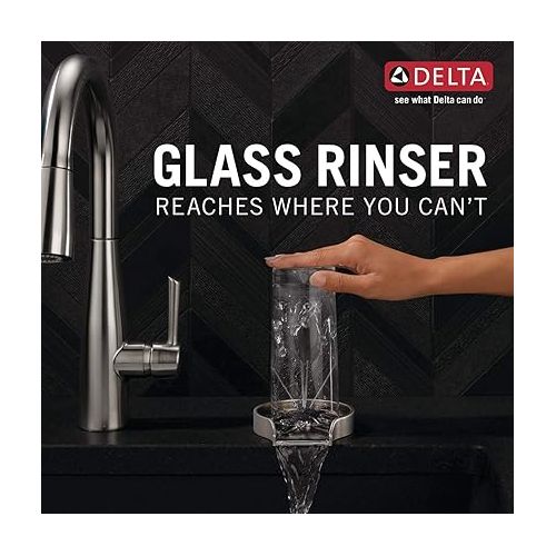  Delta Faucet Metal Glass Rinser for Kitchen Sinks, Kitchen Sink Accessories, Bar Glass Rinser, Champagne Bronze GR250-CZ