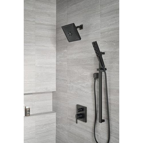  DELTA FAUCET T24867-BL Angular Modern Monitor 14 Series Valve 3-Setting Integrated Shower Trim with Diverter, Matte Black