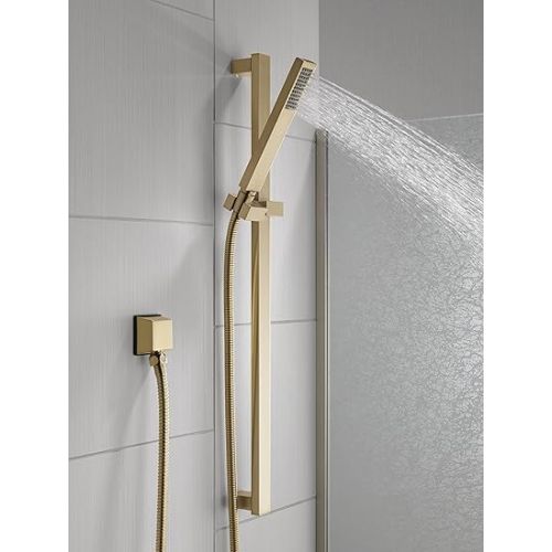  Delta Faucet Vero Single-Spray Slide Bar Hand Held Shower with Hose, Gold Handheld Shower Head, Slide Bar Hand Shower, Handheld Shower, Detachable Shower Head, Champagne Bronze 57530-CZ, 0.5