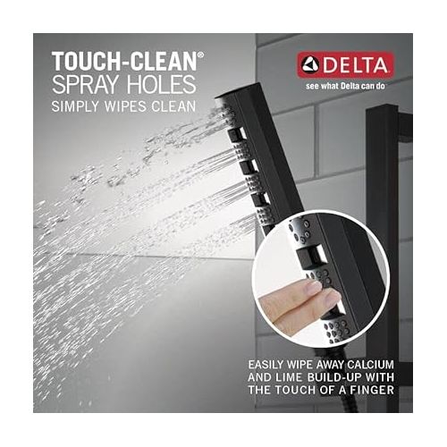  Delta Faucet 5-Spray Touch-Clean H2Okinetic Slide Bar Hand Held Shower with Hose, Matte Black 51140-BL