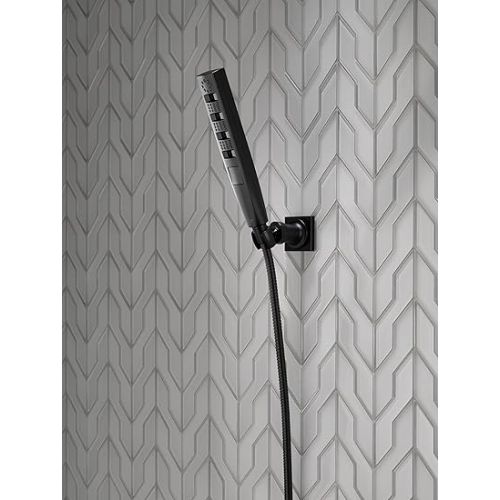  Delta Faucet 5-Spray Touch-Clean H2Okinetic Wall-Mount Hand Held Shower with Hose, Matte Black 55140-BL