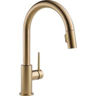 Delta Faucet Trinsic Gold Kitchen Faucet, Kitchen Faucets with Pull Down Sprayer, Sink Faucet with Magnetic Docking Spray Head, Champagne Bronze 9159-CZ-DST