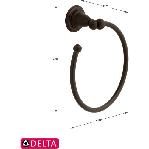  Delta Faucet 75046RB Victorian Towel Ring, SpotShield Venetian Bronze