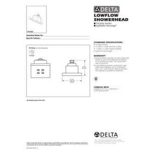  DELTA FAUCET Delta RP51032SS Contemporary Water-Efficient Showerhead, Stainless