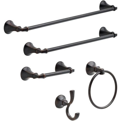  DELTA FAUCET Delta 76424-RB Ashlyn Towel Bar, 24″, Venetian Bronze