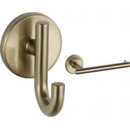 Delta Faucet 75935-CZ Trinsic Robe Hook, Champagne Bronze AND Delta Faucet 75950-CZ Trinsic Toilet Paper Holder, 3.31 x 7.00 x 3.31 inches, Champagne Bronze