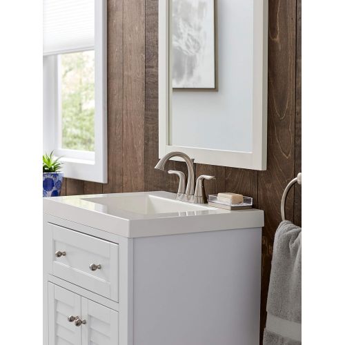  Delta Faucet Lahara Centerset Bathroom Faucet Brushed Nickel with Coordinating Bathroom Accessories Included, Bathroom Sink Faucet, Toilet Paper Holder, Towel Bar, Robe Hook, Towel