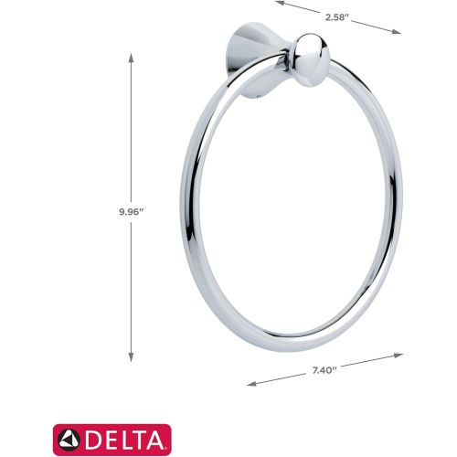  Delta Faucet Lahara Centerset Bathroom Faucet Chrome with Coordinating Bathroom Accessories Included, Bathroom Sink Faucet, Toilet Paper Holder, Towel Bar, Robe Hook, Towel Ring