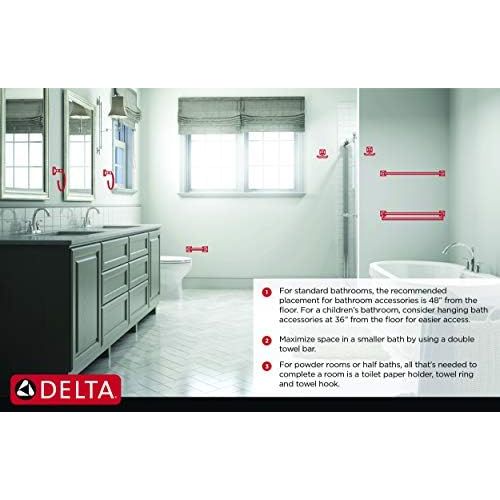  Delta Faucet 79750-SS Cassidy Toilet Paper Holder, 3.63 x 8.38 x 3.63 inches, Brilliance Stainless