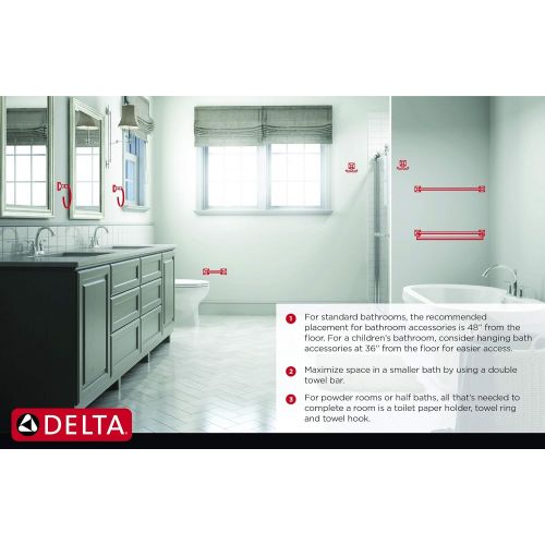  Delta Faucet 79750-SS Cassidy Toilet Paper Holder, 3.63 x 8.38 x 3.63 inches, Brilliance Stainless