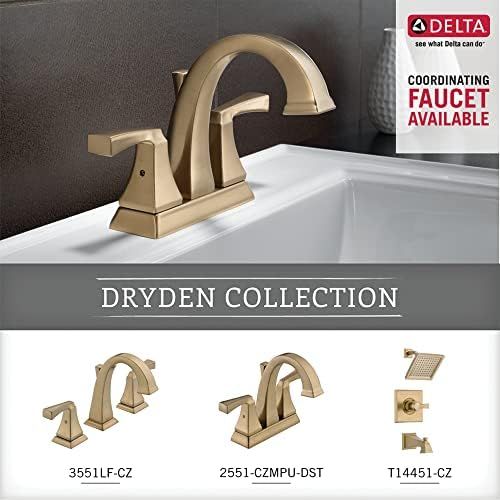  Delta Faucet 75150-CZ Dryden, Toilet Tissue Holder, Champagne Bronze,3.13 x 8.50 x 3.13 inches