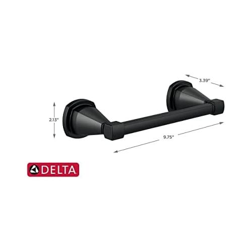  Delta Faucet 77655-BL Stryke Double Post Pivoting Toilet Paper Holder, Flat Black