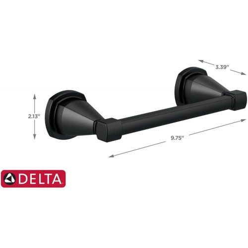  Delta Faucet 77655-BL Stryke Double Post Pivoting Toilet Paper Holder, Flat Black