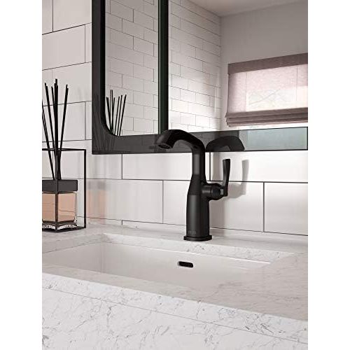  Delta Faucet 676-BLLHP-DST Stryke Mid-Height Faucet Less Handle Matte Black Single Hole