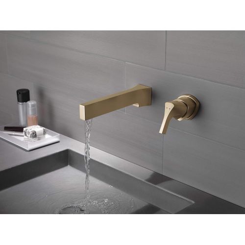  Delta Faucet T574LF-CZWL Single Handle Bathroom Faucet Trim Wall-Mount, Champagne Bronze