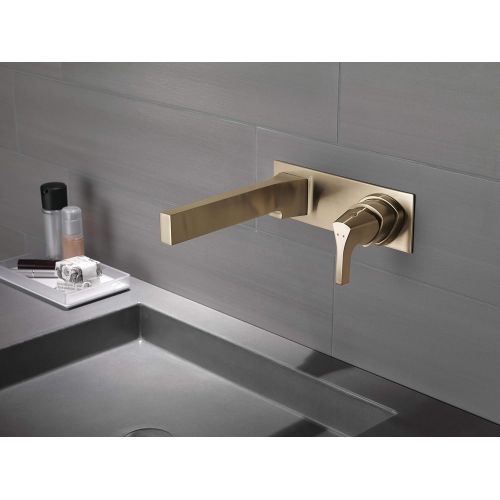  Delta Faucet T574LF-CZWL Single Handle Bathroom Faucet Trim Wall-Mount, Champagne Bronze