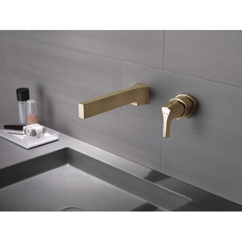  Delta Faucet T574LF-CZWL Single Handle Bathroom Faucet Trim Wall-Mount, Champagne Bronze