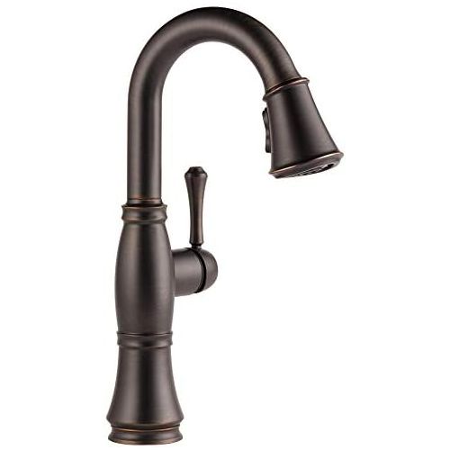  Delta Faucet Cassidy Single-Handle Bar-Prep Kitchen Sink Faucet with Pull Down Sprayer and Magnetic Docking Spray Head, Venetian Bronze 9997-RB-DST