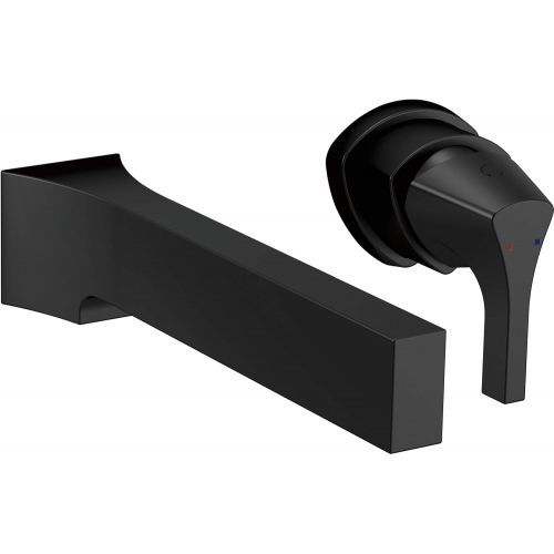  Delta Faucet T574LF-BLWL Single Handle Bathroom Faucet Trim Wall-Mount, Matte Black