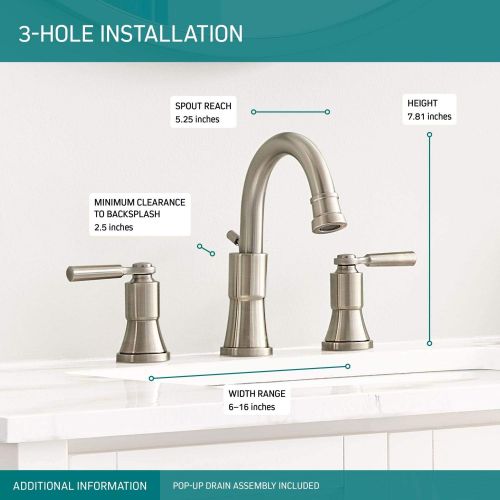  Delta Faucet P3523LF-BN Westchester Widespread Bathroom Faucet Two Handle, Brushed Nickel