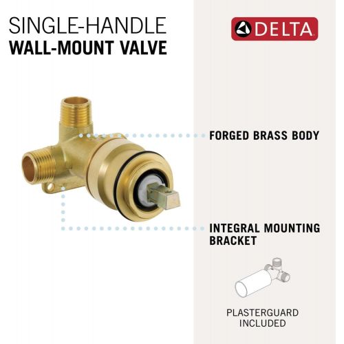  Delta Faucet Wall-Mount Rough-In Valve for Delta Single-Handle Wall-Mount Bathroom Faucets R3510-WL