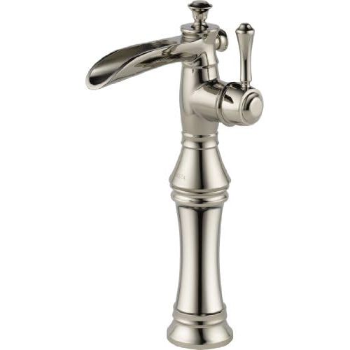  Delta Faucet 798LF-PN Cassidy Single Handle Single Hole Waterfall Bathroom Faucet for Vessel Sinks, Polished Nickel,7.50 x 3.41 x 7.50 inches