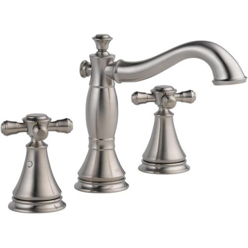  DELTA FAUCET Delta KLDCA-WS-3597H295-SS Cassidy Lavatory Faucet Kit with Metal Cross Handles, Brilliance Stainless Brilliance Stainless