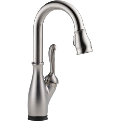  Delta Faucet 9678T-SP-DST Leland Single Handle Pull-Down Bar/Prep Faucet with Touch2O Technology, SpotShield Stainless