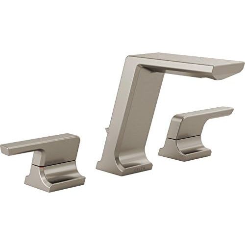  Delta Faucet Pivotal Widespread Bathroom Faucet Brushed Nickel, Bathroom Faucet 3 Hole, Bathroom Sink Faucet, Metal Drain Assembly, Stainless 3599LF-SSMPU