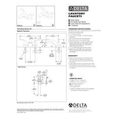  Delta Faucet 2523LF-MPU, 5.25 x 8.75 x 5.25 inches, Chrome