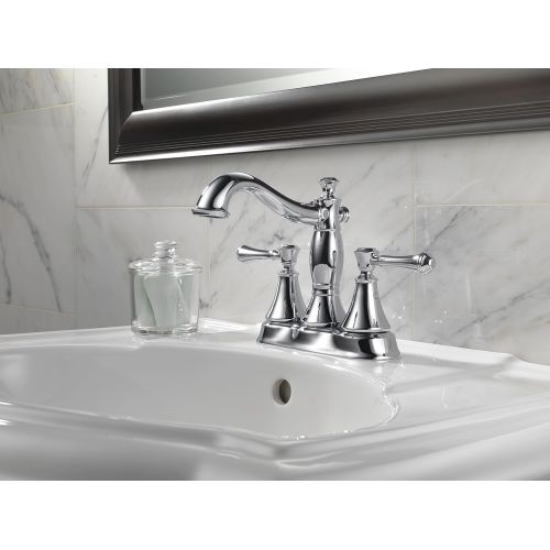  Delta Faucet Cassidy Centerset Bathroom Faucet Chrome, Bathroom Sink Faucet, Metal Drain Assembly, Chrome 2597LF-MPU