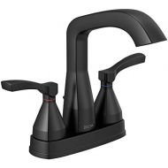 Delta Faucet Stryke Matte Black Bathroom Faucet, Centerset Bathroom Faucet, Diamond Seal Technology, Metal Drain Assembly, Matte Black 25776-BLMPU-DST