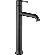 Delta Faucet Trinsic Vessel Sink Faucet, Matte Black Bathroom Faucet, Single Hole Bathroom Faucet, Diamond Seal Technology, Matte Black 759-BL-DST