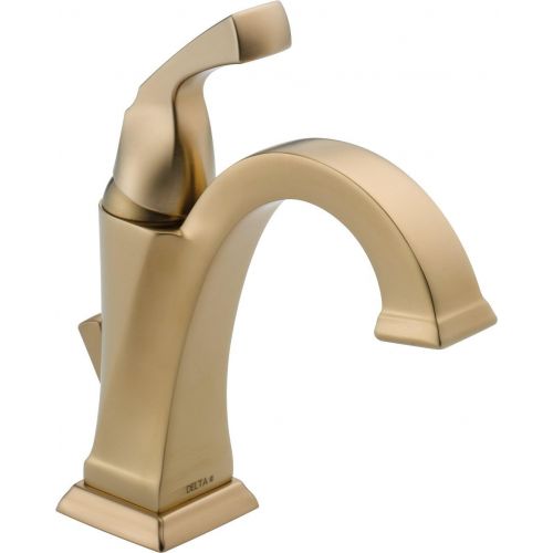  Delta Faucet Dryden Single Hole Bathroom Faucet, Gold Bathroom Faucet, Single Handle, Diamond Seal Technology, Metal Drain Assembly, Champagne Bronze 551-CZ-DST