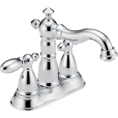  Delta Faucet Victorian Centerset Bathroom Faucet Chrome, Bathroom Sink Faucet, Diamond Seal Technology, Metal Drain Assembly, Chrome 2555-MPU-DST